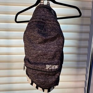 PINK Victoria Secret black gray backpack with four zippers